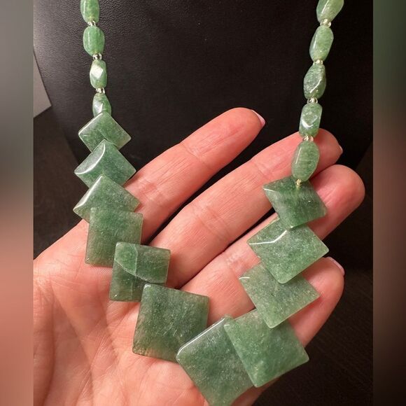 SALE! All nephrite jade and glass seed bead necklace!! - Picture 4 of 8